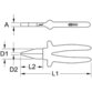 KSTOOLS® - 1000V Flachzange, kurze Backen, 160mm