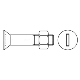 Senkschraube mit Schlitz und 6-kant-Mutter DIN 7969 MU Stahl 4.6/CE verzinkt M16 x 50mm