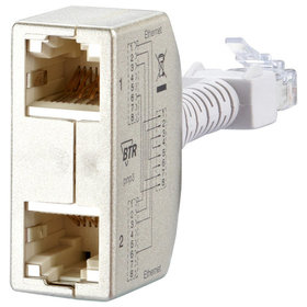 METZ CONNECT - Cable-sharing-Adapter, Fast Ethernet/Fast Ethernet, silber