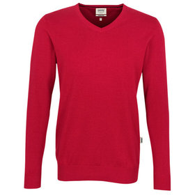 HAKRO - V-Pullover Premium-Cotton 143, rot, Größe M