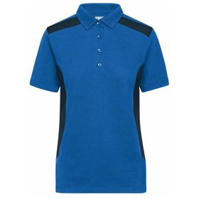 James & Nicholson - Damen BIO Workwear Poloshirt Kontrast JN1825, königs-blau/navy-blau, Größe L