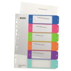 LEITZ® - Register WOW 12420000 DIN A4 1-6 volle Höhe Polypropylen farbig
