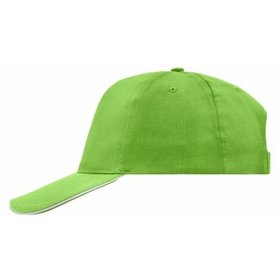 James & Nicholson - Promo Sandwich Cap 5 Panel MB6552, lime-grün/weiß, Einheitsgröße