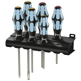 Wera® - Schraubendrehersatz 3334/6, Edelstahl, 6-teilig Schlitz/Philips®+ Rack