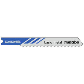 metabo® - 5 U-Stichsägeblätter "basic metal" 52/ 1,2 mm, HSS, Universalschaft (623941000)