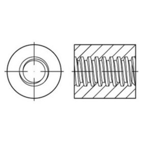 Rundmutter ART 88089 Stahl, Trapezgewinde TR 16 x 4 x D36 x L24 S