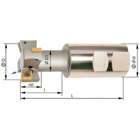 T-Nutenfräser mit Innenkühlung ø32mm Z 2