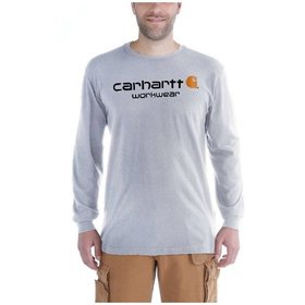 carhartt® - Herren Langarmshirt MADDOCK CORE LOGO T-SHIRT L/S, heather grey, Größe XS