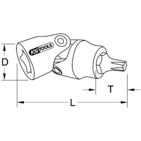 KSTOOLS® - 1/4" CHROMEplus Gelenk-Bit-Stecknuss Torx, T20