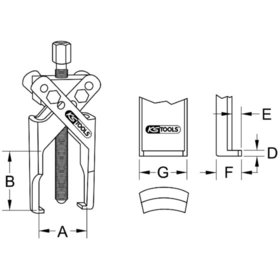 KSTOOLS® - Universal-Abzieher 2-armig mit schlanken Haken, 6-100mm