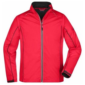 James & Nicholson - Herren Softshelljacke mit abzippbaren Ärmeln JN1122, rot/schwarz, Größe XXL