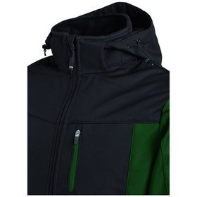 FHB - Wetter- und Kälteschutz-Softshelljacke JANNIK, grün/schwarz, Größe XS