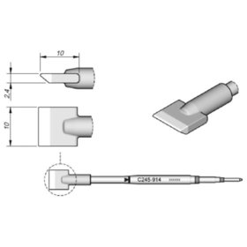 JBC - Lötspitze Serie C245 Klingenform, C245914/10,0mm, angewinkelt