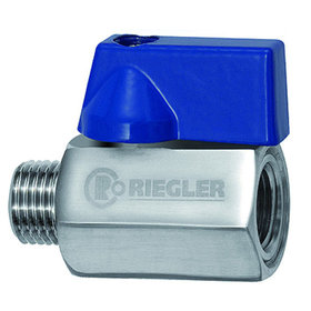 RIEGLER® - Mini-Kugelhahn, Edelstahl 1.4401, IG/AG, G 1/4", DN 8
