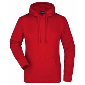 James & Nicholson - Damen Kapuzensweatshirt JN051, rot, Größe L