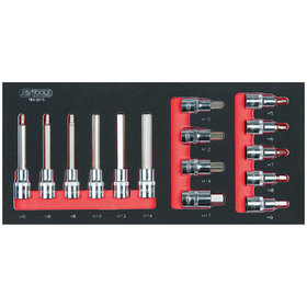 KSTOOLS® - SCS CHROMEplus 1/2" Bit-Stecknuss-Satz, 15-teilig in 1/3 Systemeinlage