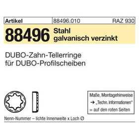 DUBO-Zahntellerringe ART 88496 Stahl galv. verzinkt, Typ Nr. 433 gal Zn S