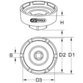 KSTOOLS® - 3/4" Nutmuttern-Schlüssel mit 4 Zapfen für Scania, Innenzapfen Ø 65 mm