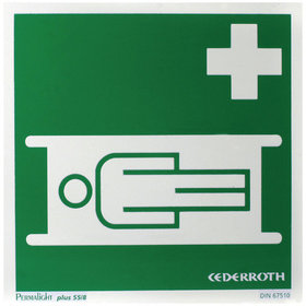 CEDERROTH - Rettungszeichen E013 "Krankentrage" Kunststoff 200x200mm