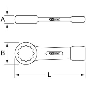 KSTOOLS® - Schlag-Ringschlüssel, 22mm