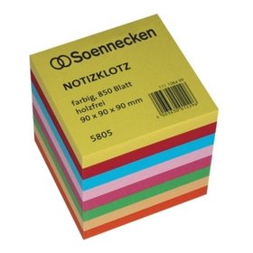 Soennecken - Notizklotz 5805 9x9x9cm 850 Blatt farbig sortiert