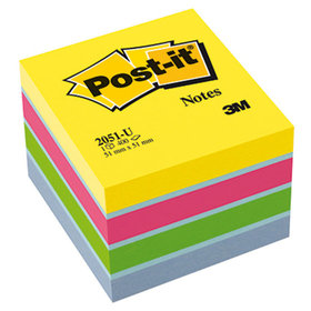 Post-it® - Haftnotizwürfel Mini 2051-U 51x40x51mm 400 Blatt sortiert