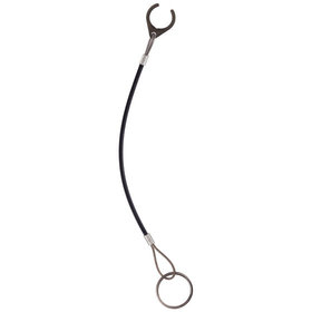 HALDER - Halteseil, für Gewindesperrbolzen/rostfreier Stahl, mit Halteclip und Befestigungsring | l=200 mm / Thermoplast PA 6 ummantelt, schwarz | 22355.6002