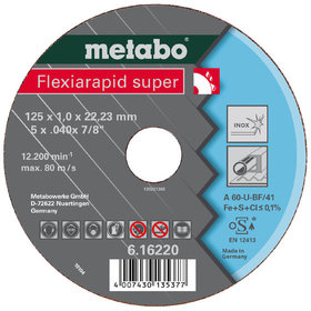 metabo® - Flexiarapid super 115x1,6x22,23 Inox, Trennscheibe, gekröpfte Ausführung (616219000)