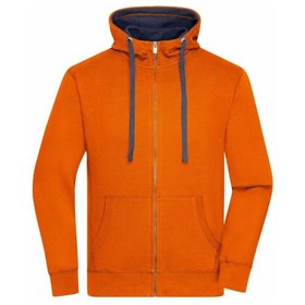 James & Nicholson - Herren Lifestyle Kapuzenjacke JN963, orange/navy-blau, Größe L