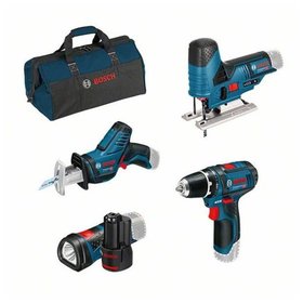 Bosch - 4er-Werkzeug-Set 12V: GSR + GSA + GST + GLI + 2 x GBA 12V 2.0Ah + GAL