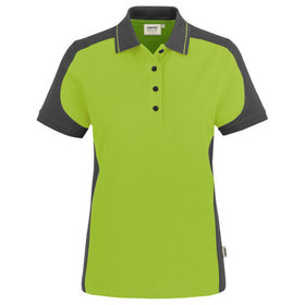 HAKRO - Damen Poloshirt Contrast Mikralinar® 239, kiwi/anthrazit, Größe M