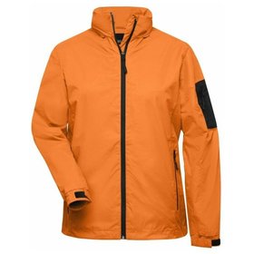 James & Nicholson - Damen Wind Breaker JN1040, orange/carbon, Größe M