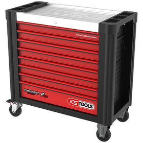 KSTOOLS® - PERFORMANCEplus P25 SCHWARZ/ROT Werkstattwagen mit 8 Schubladen