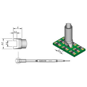 JBC - SMD-Entlötspitze Serie C245, C245018/3,5mm, für Chip-Komponenten