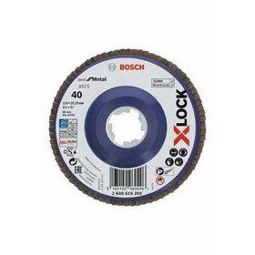 Bosch - X-LOCK Fächerschleifscheibe, X571, Best for Metal, gerade, Ø115 mm, K 40, 1 Stk (2608619205)