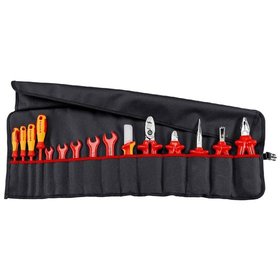 KNIPEX® - Werkzeug-Rolltasche 15-teilig mit isolierten Werkzeugen für Arbeiten an elektrischen Anlagen 989913