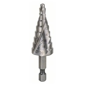 Bosch - Stufenbohrer HSS, Sechskantschaft, 4 - 20mm, 1/4", 70,5mm, 9 Stufen (2608597524)