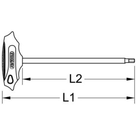 KSTOOLS® - ERGOTORQUEplus® T-Griff RIBE Profil, extra lang, 6mm