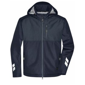 James & Nicholson - Winter Workwear Hardshell Jacke Sorona® JN1815, navy-blau/carbon, Größe M