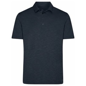 James & Nicholson - Herren Active Slub Polo JN8752, navy-blau, Größe XL