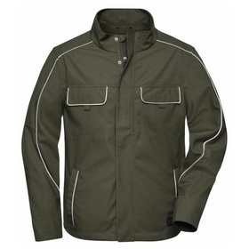 James & Nicholson - Workwear Softshelljacke Light JN882, oliv, Größe 3XL