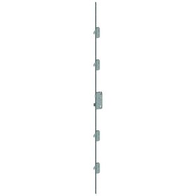 WINKHAUS - Mehrfachverriegelung hookLock M F2460,ein-/zweiflügelig, Typ M4,Profilzylinder gelocht 92/8, Dornmaß 35, Flachstulp 24 x2105, grau, Drückerhöhe1.050