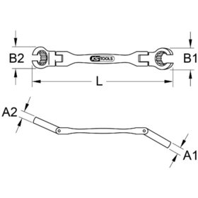 KSTOOLS® - Offener Doppel-Ringschlüssel, mit Doppelgelenk, 10x11 mm