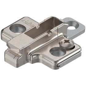 Blum - CLIP Montageplatte, kreuz, 3 mm, Zink, Systemschrauben, HV: 2-teilig, vernickelt