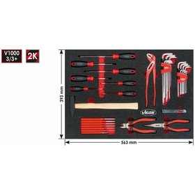 VIGOR® - Schraubendreher- und Zangen-Satz V5111, 55-teilig