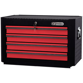 KSTOOLS® - MASTERline Werkstattwagenaufsatz, mit 4 Schubladen schwarz/rot