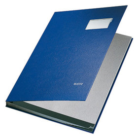 LEITZ® - Unterschriftsmappe 57010035 DIN A4 10 Fächer Graupappe blau