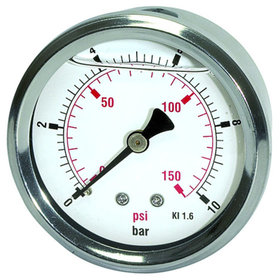 RIEGLER® - Glyzerinmanometer »pressure line«, G 1/4" hinten, 0-6,0 bar/85 psi, Ø63