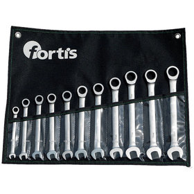 FORTIS - Maul-Ringratschen-Schlüssel-Satz, 11-teilig, 8-19mm