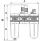 RIEGLER® - Wartungseinheit 3-teilig »multifix-mini«, mit PC-Behälter, G 1/4"